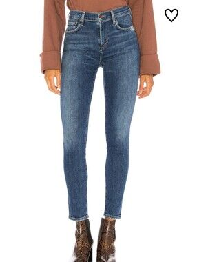 AGOLDE Sophie Skinny  Frayed Ankle Blue Denim Jeans Size 25 Style:A018-3005 *EUC